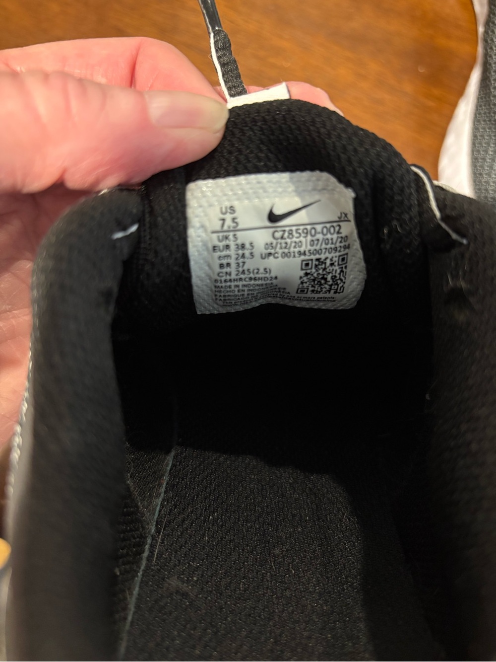 Nike Women’s Revolution Athletic Running Shoes - Black/White - Picture 5 of 7